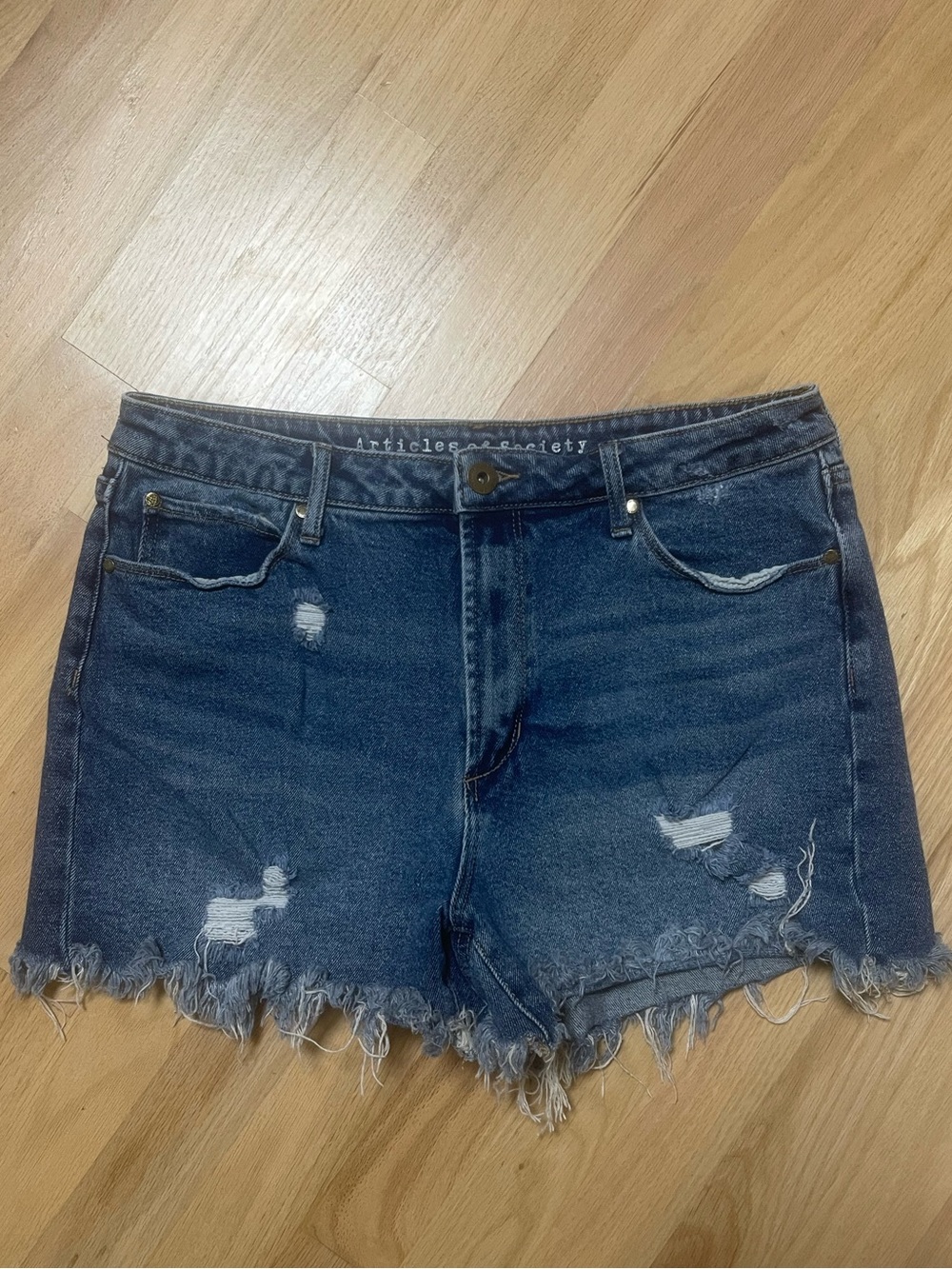 Articles of Society Women’s Size 31 Distressed Denim Cutoff Shorts – Marine View